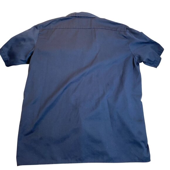Dickies Men's Work Shirt 2XL Navy Blue Short Sleeve Button-Up Vintage - Picture 2 of 9